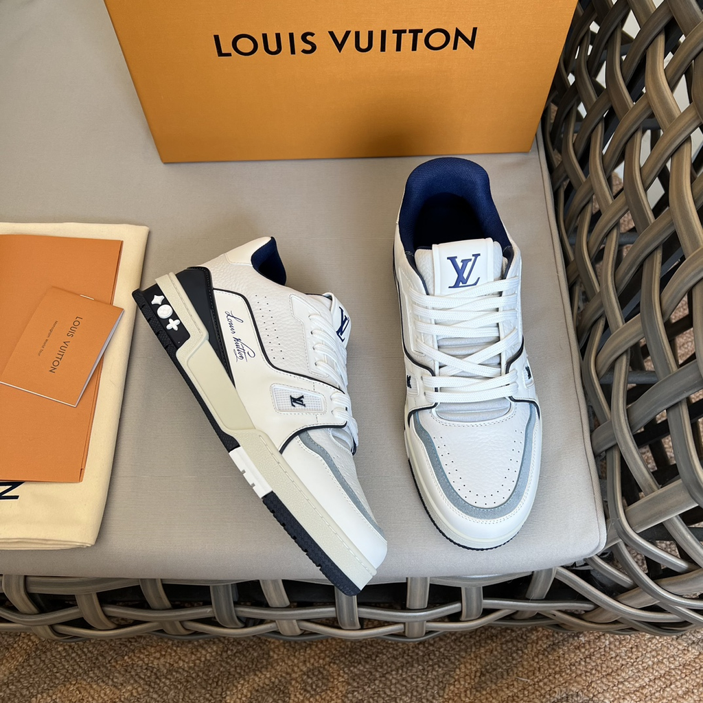 Premium LV 1:1 White Cement Sneakers Unisex Luxury-Inspired Design