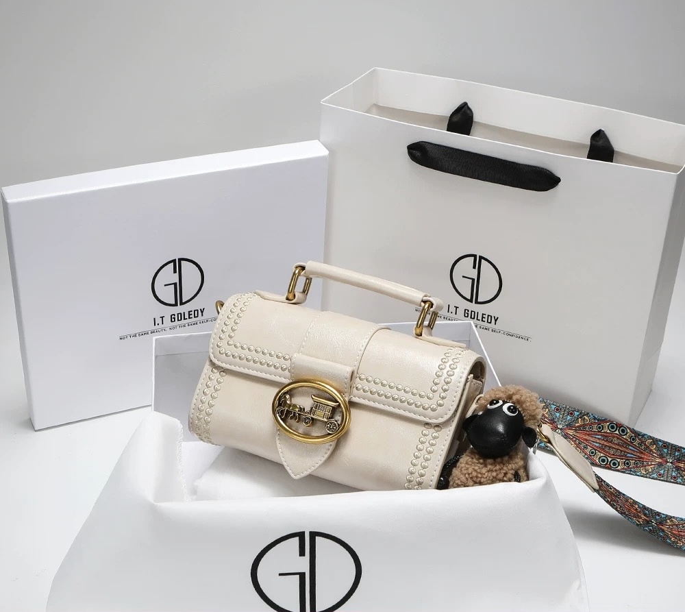 German Luxury Mini Boston Bag 2025 | Designer Embroidered Strap Shoulder & Crossbody Bag