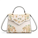 2025 Chinese-Inspired Embroidered Handbag – Elegant Camellia Motif in Genuine Leather