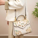 2025 Chinese-Inspired Embroidered Handbag – Elegant Camellia Motif in Genuine Leather