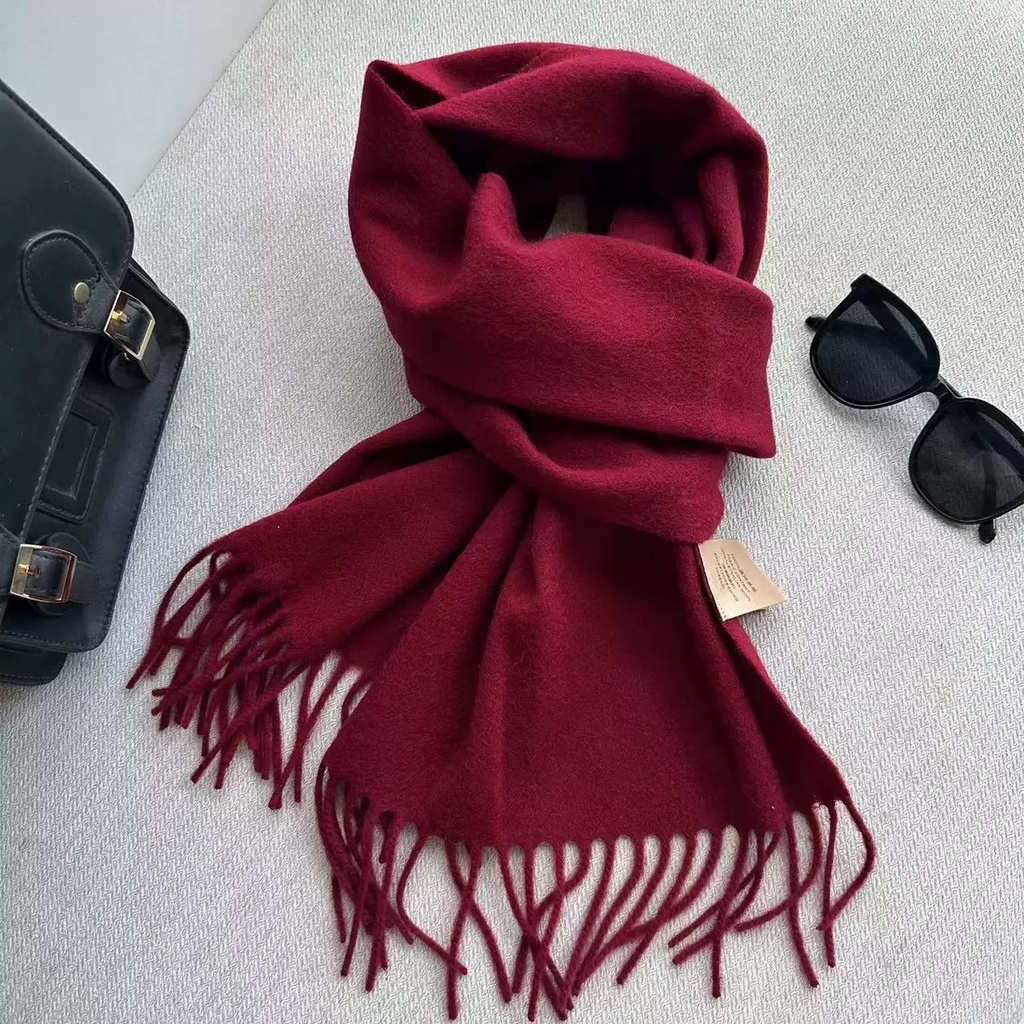 100% Wool Solid Color Scarf । Warm Winter Scarf for Men & Women
