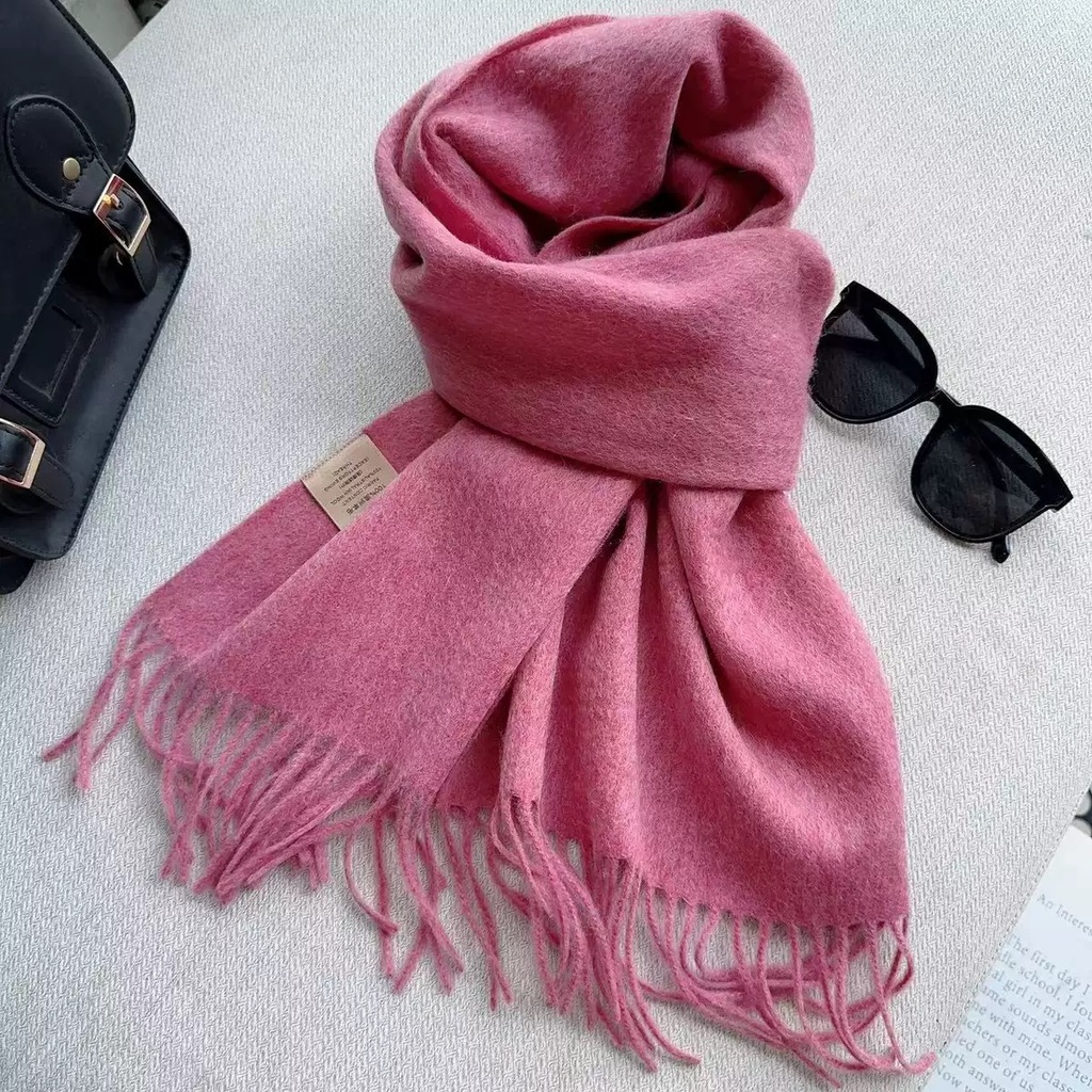 100% Wool Solid Color Scarf । Warm Winter Scarf for Men & Women
