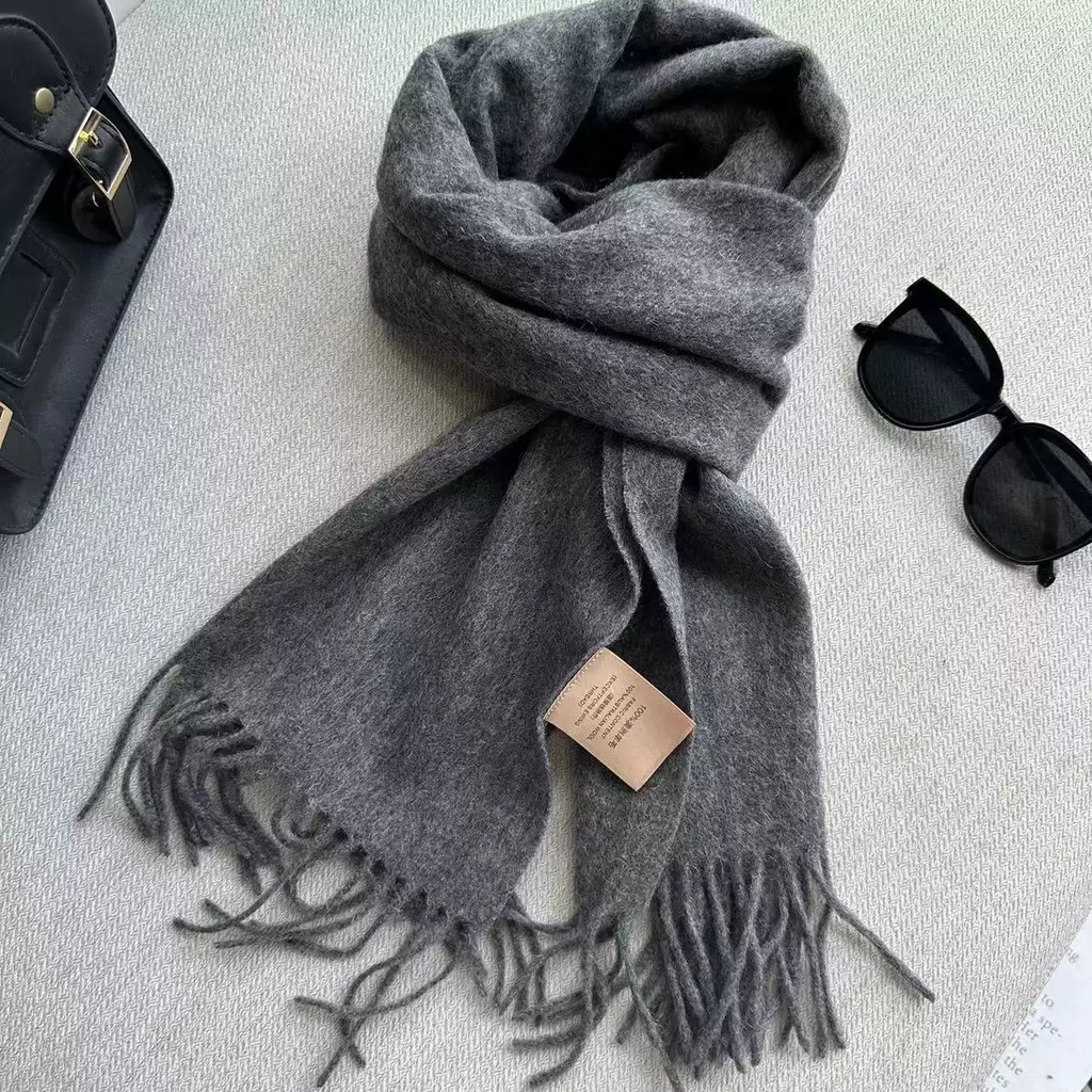 100% Wool Solid Color Scarf । Warm Winter Scarf for Men & Women