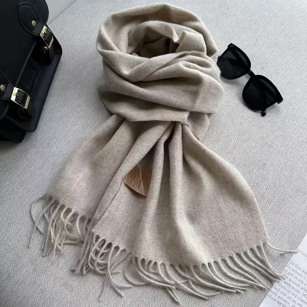 100% Wool Solid Color Scarf । Warm Winter Scarf for Men & Women
