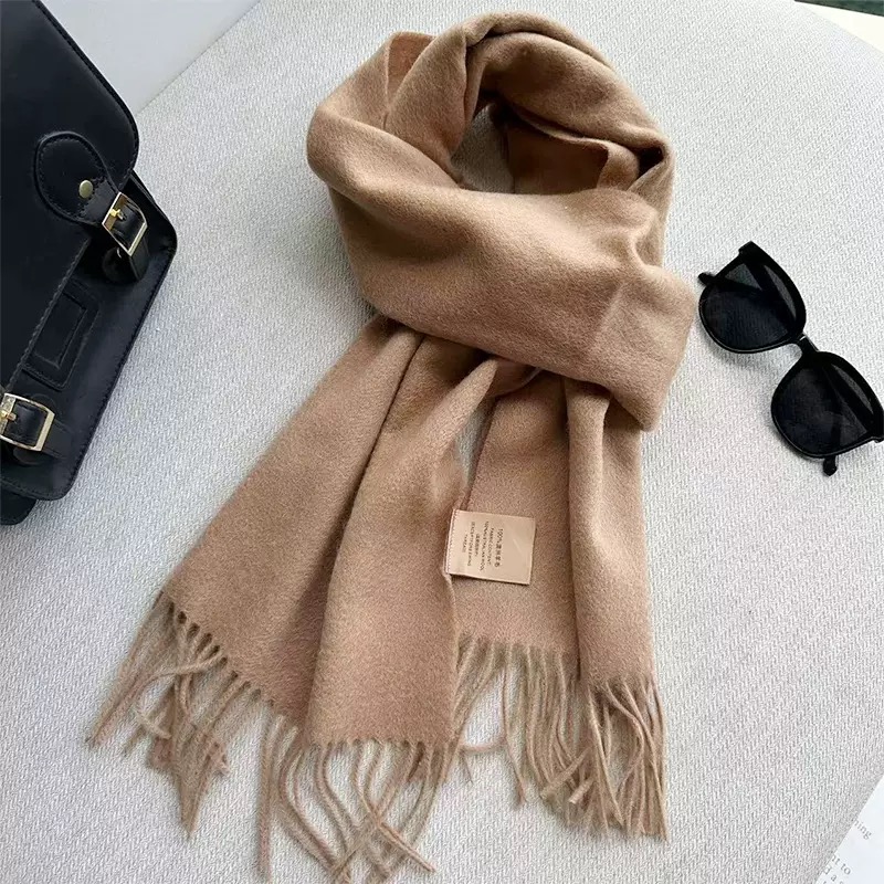 100% Wool Solid Color Scarf । Warm Winter Scarf for Men & Women