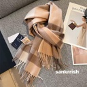 100% Australian Wool Simple Plaid Scarf | Premium Warm Winter Scarf for Women & Couple