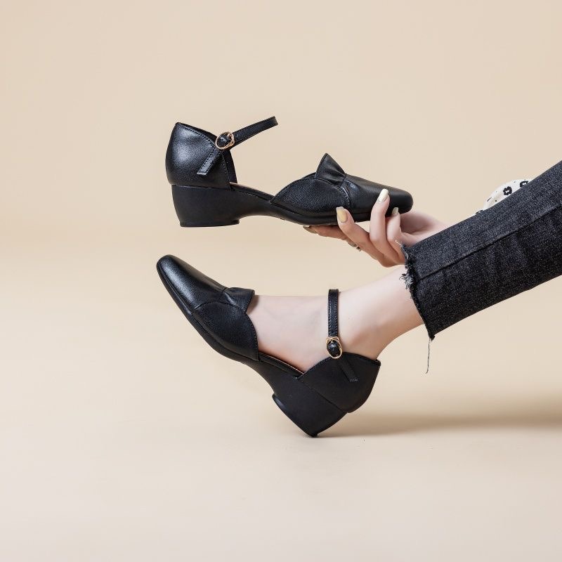 Women’s PU Leather | Mid-Heel Ankle Strap | Shoes Elegant | Comfortable | Everyday Chic