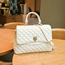 Luxury Quilted Leather Handbag for Women | Shoulder & Crossbody Bag with Lock Design
