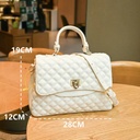 Luxury Quilted Leather Handbag for Women | Shoulder & Crossbody Bag with Lock Design