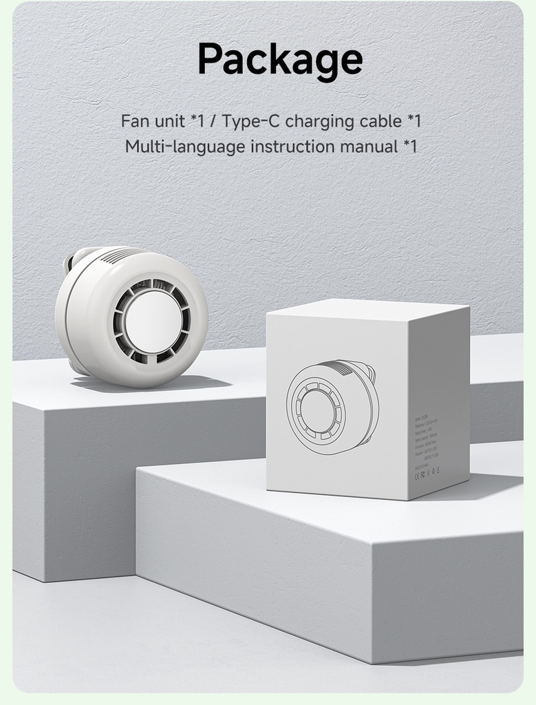 Portable Neck Cooling Fan Mini Clip Fan Rechargeable Handheld Cooling Fan