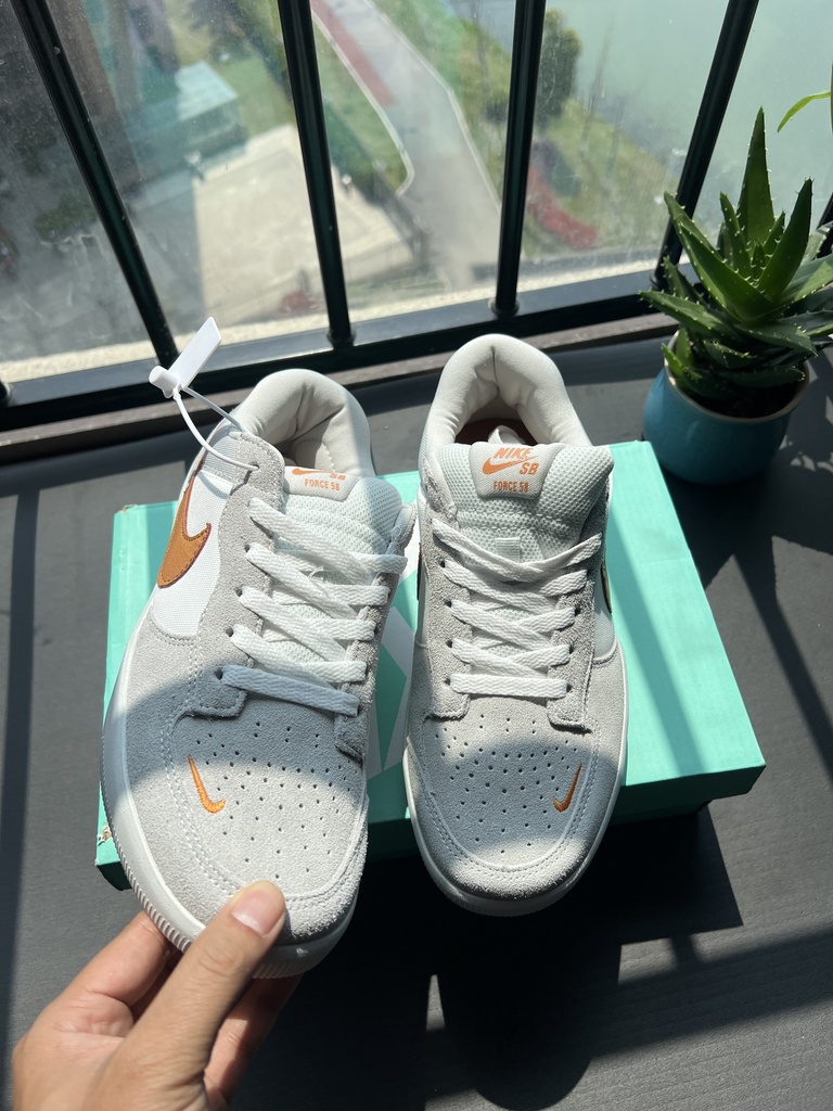 Nike SB Force 58 Grey Orange Sneakers | Unisex Skate & Casual Shoes