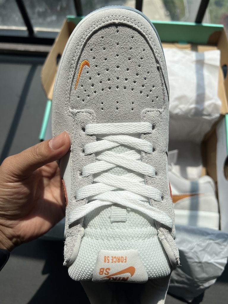 Nike SB Force 58 Grey Orange Sneakers | Unisex Skate & Casual Shoes