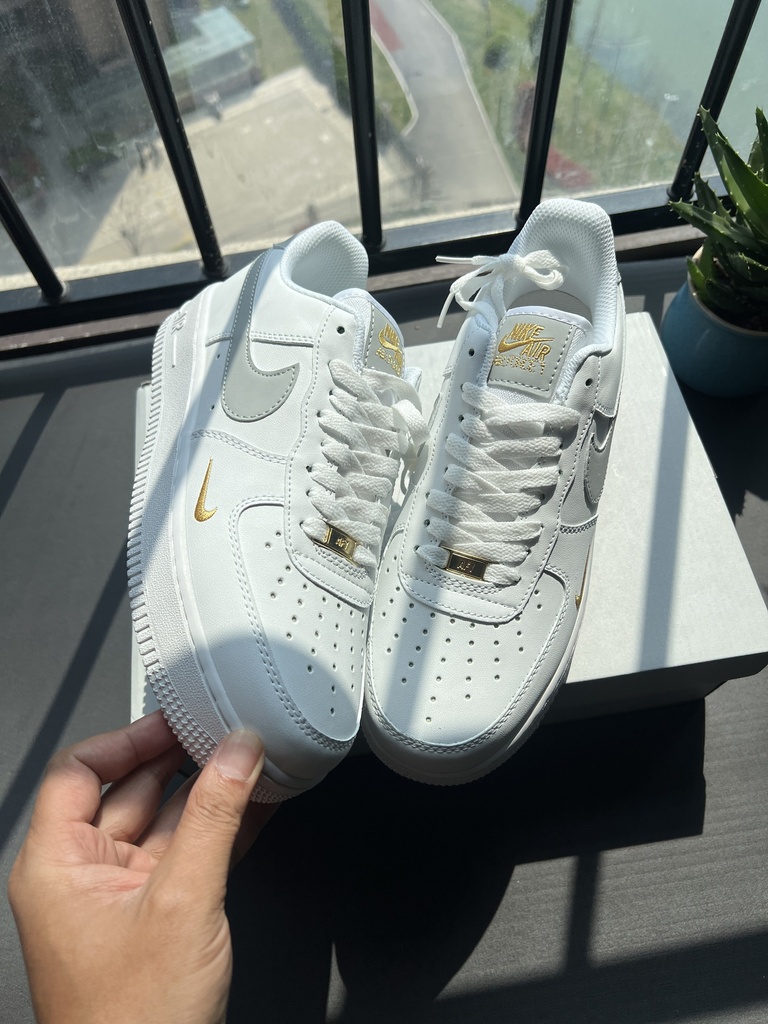 Nike Air Force 1 White Gold Unisex Sneakers | Casual & Sports Shoes