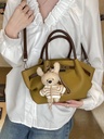 Chic PU Leather Handbag | Teddy Bear Charm | Perfect for Every Occasion
