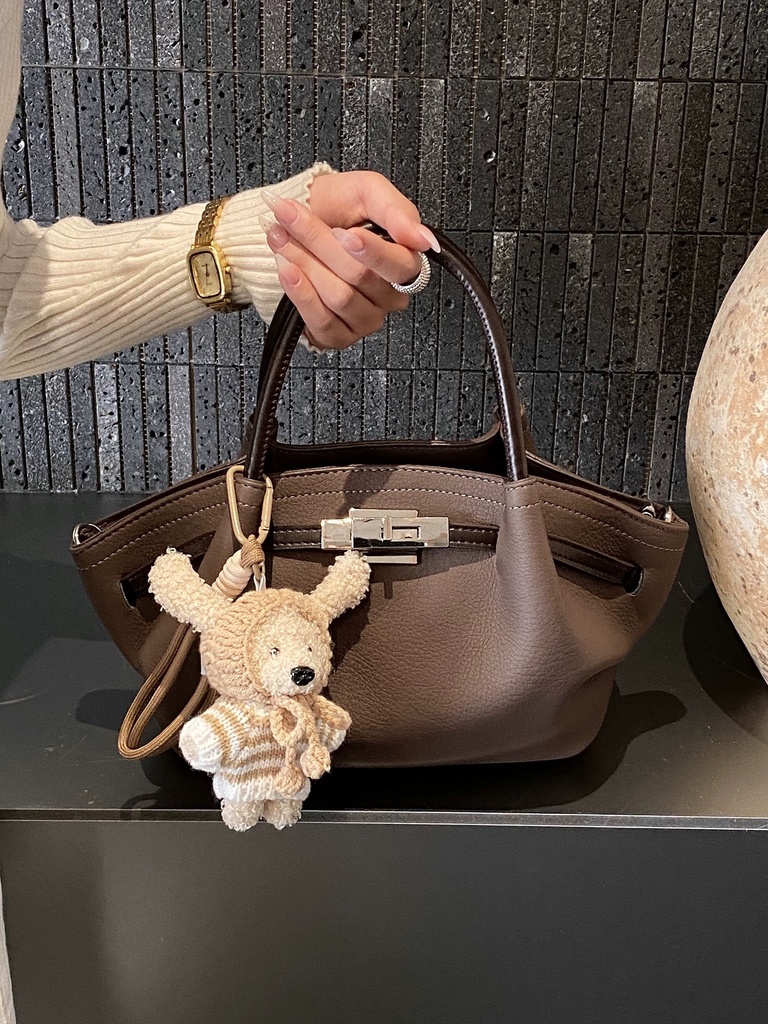 Chic PU Leather Handbag | Teddy Bear Charm | Perfect for Every Occasion
