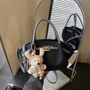 Chic PU Leather Handbag | Teddy Bear Charm | Perfect for Every Occasion