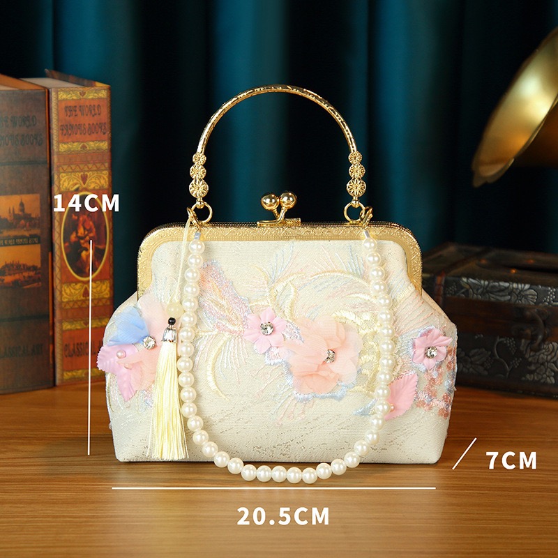 Luxury Floral Lace Rhinestone Handbag for Women