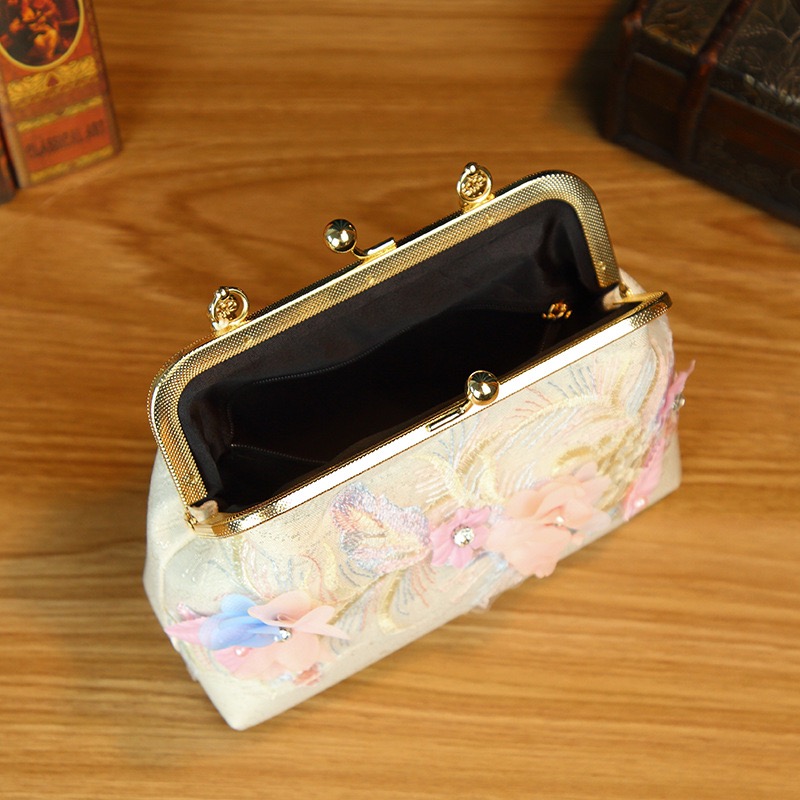 Luxury Floral Lace Rhinestone Handbag for Women