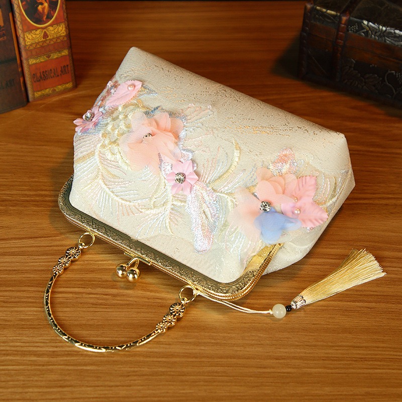 Luxury Floral Lace Rhinestone Handbag for Women