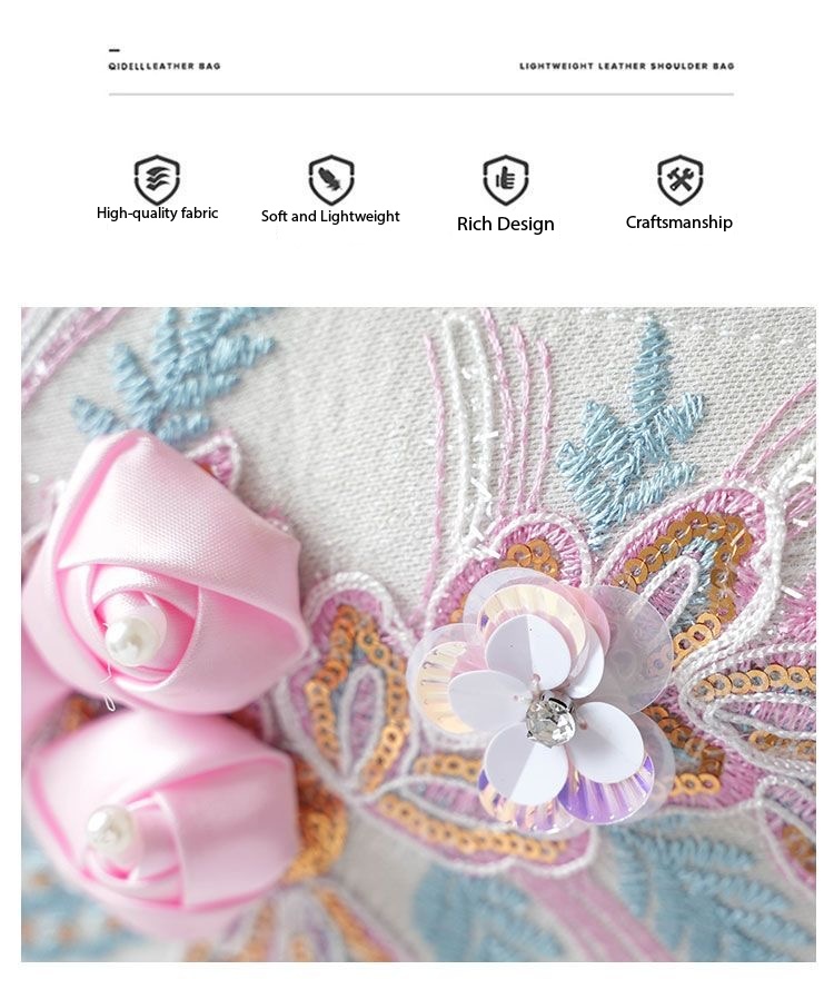 Luxury Chinese Embroidered Floral Handbag for Women | Vintage Party Bag