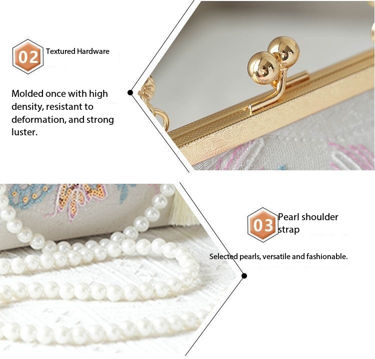 Luxury Chinese Embroidered Floral Handbag for Women | Vintage Party Bag