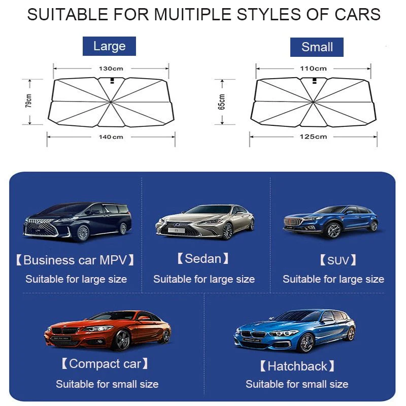 SunGuard Shade™ Umbrella-Style Car Windshield Cover