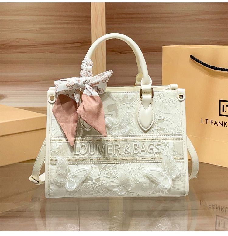 2025 Butterfly Embroidered Tote Bag – Elegant Genuine Leather for Daily Chic