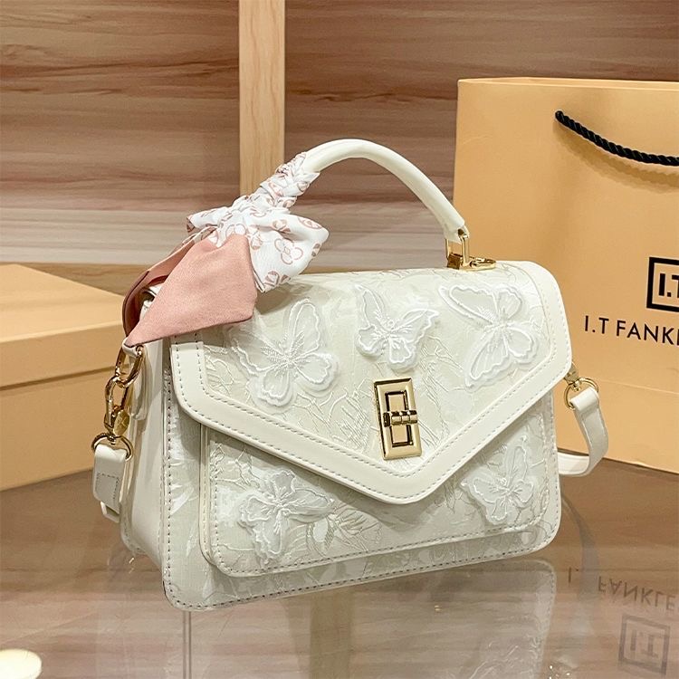 2025 Cross-Border Lace Butterfly Satchel Bag – Elegant & Feminine in Genuine Leather
