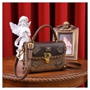 Cross-Border Retro Badge Shoulder Bag – Women’s Fashion PU Leather Handbag & Crossbody