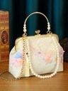 Luxury Floral Lace Rhinestone Handbag for Women