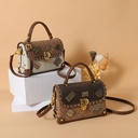 Cross-Border Retro Badge Shoulder Bag – Women’s Fashion PU Leather Handbag & Crossbody