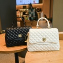 Luxury Quilted Leather Handbag for Women | Shoulder & Crossbody Bag with Lock Design